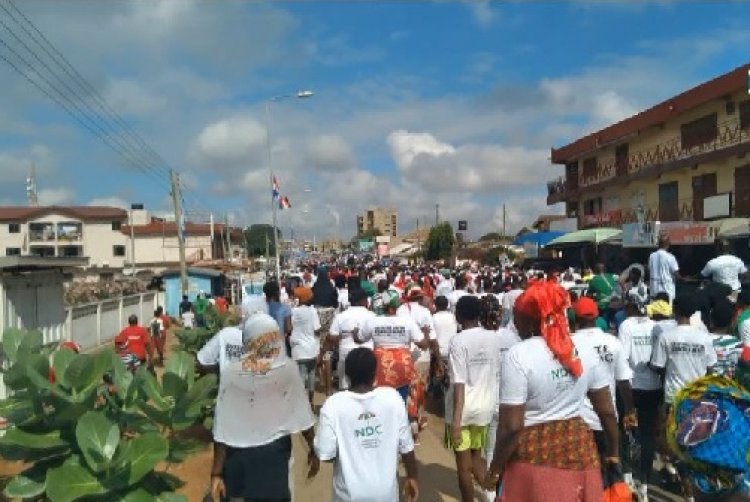 NDC supporters flood EC headquarters over alleged rigging of results