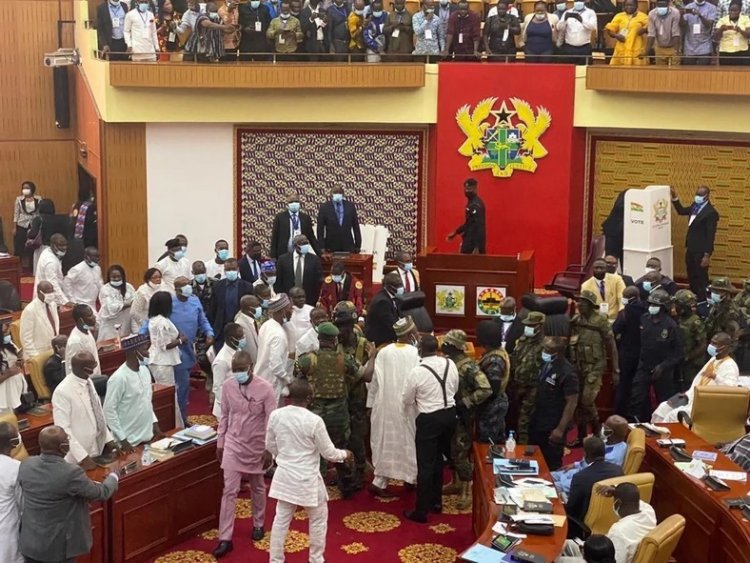 Military Men storm parliament, as balloting for new Speaker turns chaotic