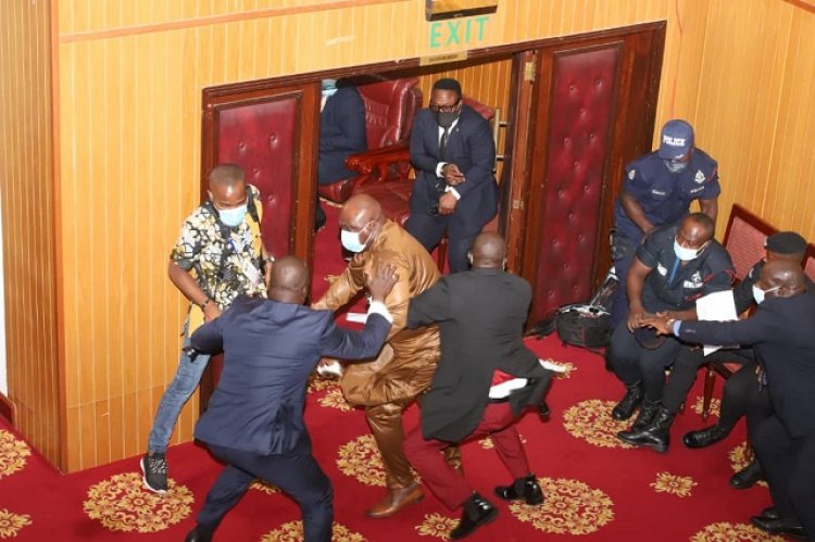 [VIDEO]: Carlos Ahenkorah snatches ballot papers; causes uproar in Parliament