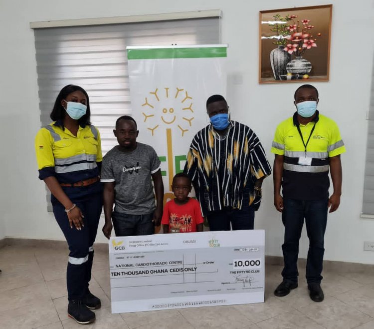 AGAG Club Fifty 50 donates Ghc 10k  to save a heart failing child