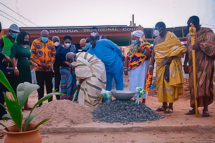 Sod cut for construction of Nungua Traditional Council