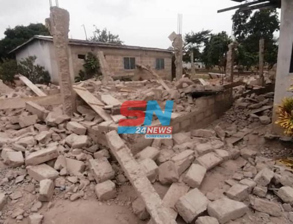Fear Grips residents as Land Guards destroy church building at Kasoa