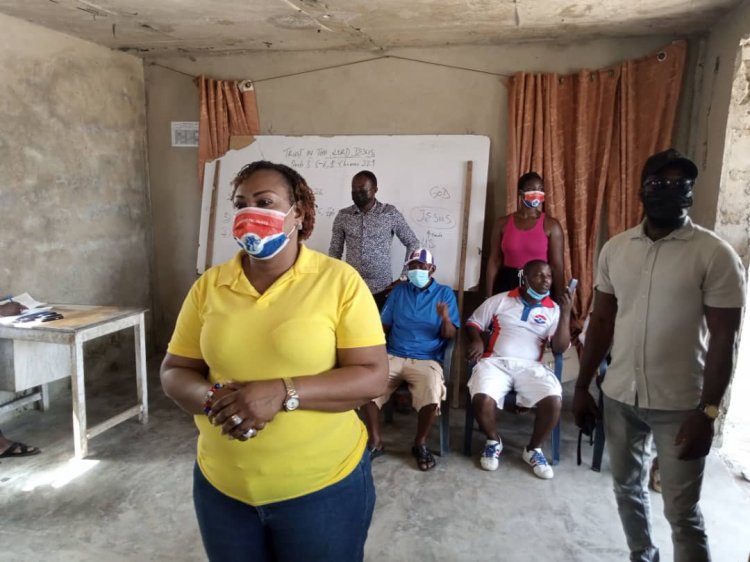 Hawa Koomson visits Polling Station, Cell Members of NPP   