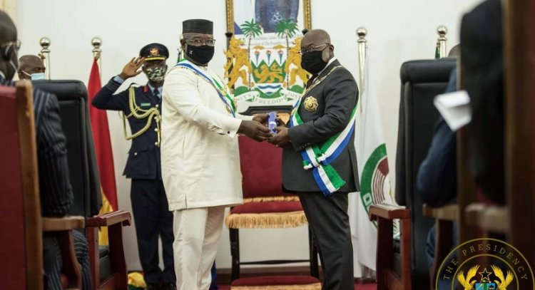 [PHOTOS] Prez Akufo-Addo conferred with highest national award in Sierra Leone