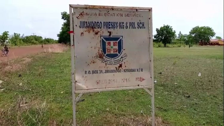 Students at Jirandogo Presby in the Kpandai District ask government for learning materials