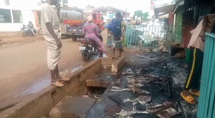 Fire sweeps shops in Tishegu a suburb of Tamale