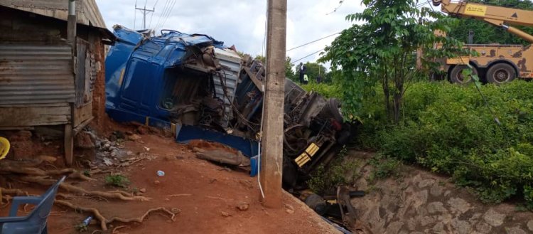 Two Heavy Trucks Crash at Adensua in the Eastern Region