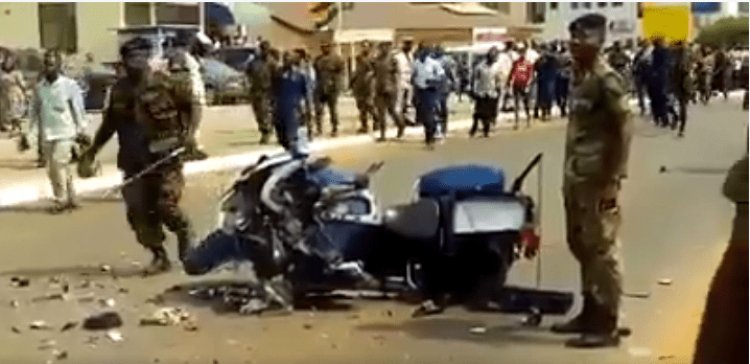 Alban Bagbin's dispatch rider explodes under articulator truck