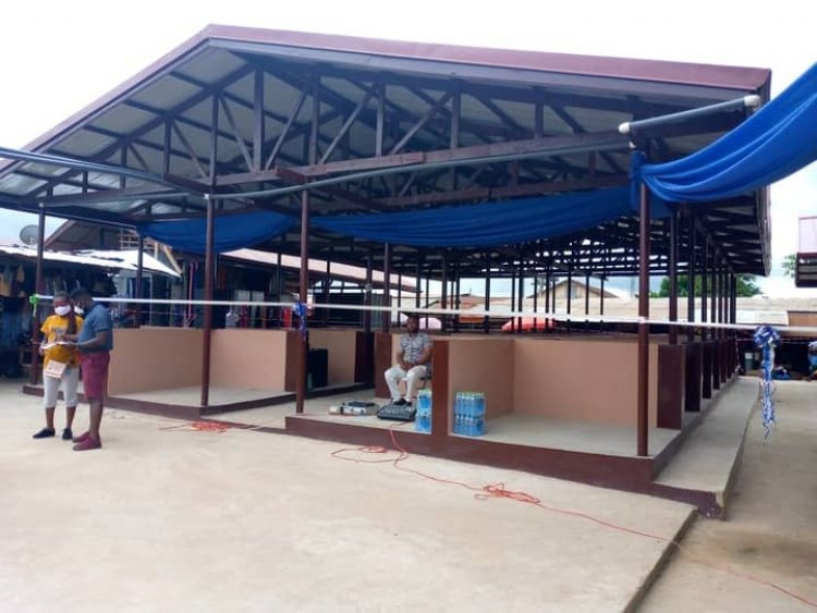 Abuakwa North Municipal Assembly commissions and hands over Market Stalls