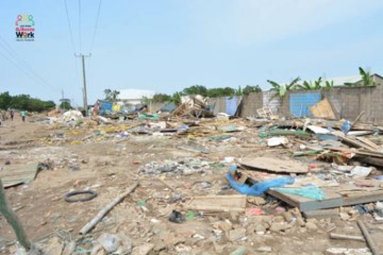 More Illegal  Structures  Demolished In  Accra-Tema  Motorway