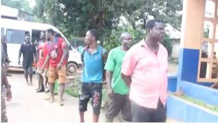 13 Illegal  Miners  arrested, 60 Mining Equipment burnt By GNASSM Taskforce