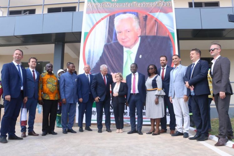 Hungarian  delegation tours Kumasi  wastewater treatment plant and applauds Jospong  Group
