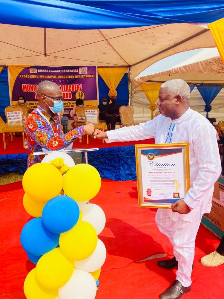 Honorable. Ben Ayiku honored by Ghana Education Service