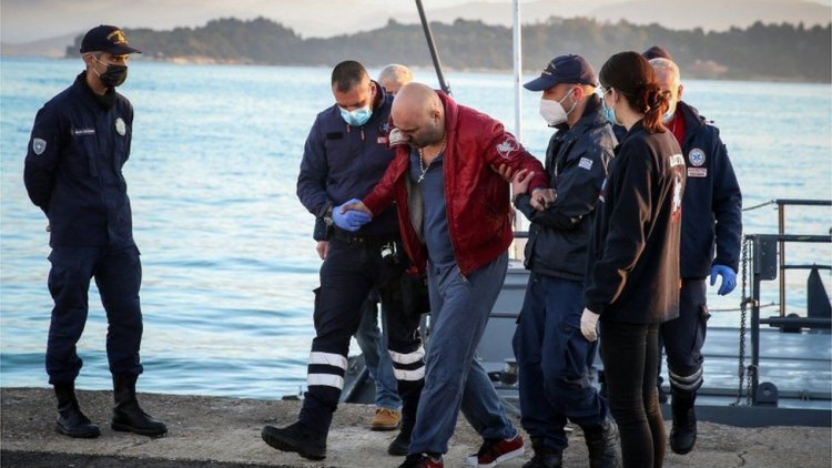 Hundreds of people have been evacuated from the Olympia fire off the coast of Corfu in Greece.