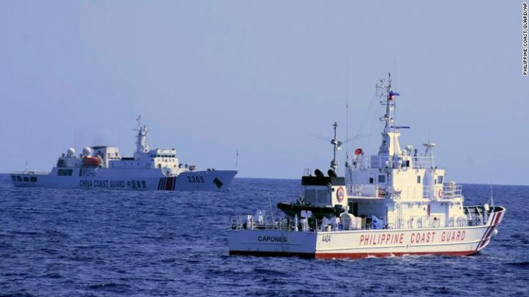 In the South China Sea, the Philippines criticizes Chinese ships' 'close distance maneuvers.'