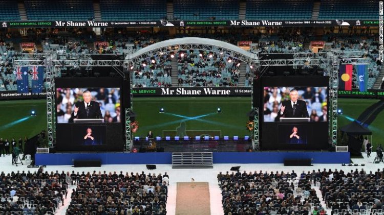 Tens of thousands attend Shane Warne's state memorial to pay their respects to the 'Spin King.'