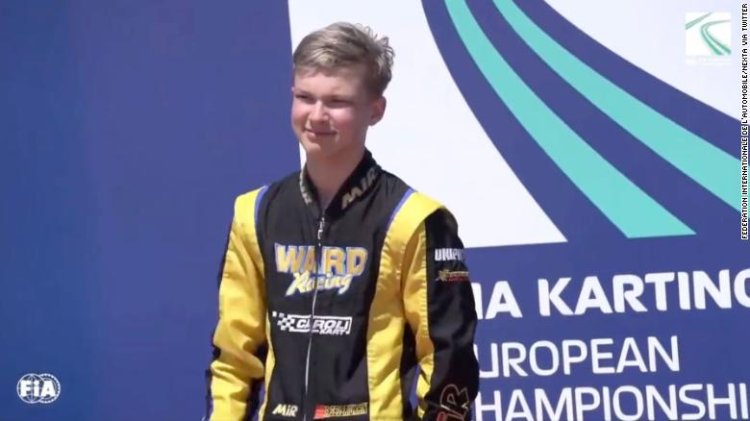 A 15-year-old Russian driver apologizes but denies making a Nazi salute from the podium.