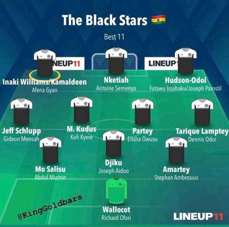 Black Stars Line Up Emerge, Afena Gyan Sits On Bench, Dede Ayew And Jordan Ayew Missing