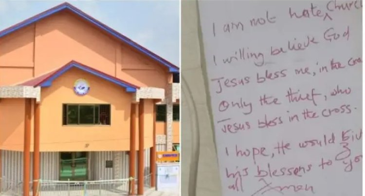 Thief Leaves Note After Stealing From Bogoso Church of Pentecost