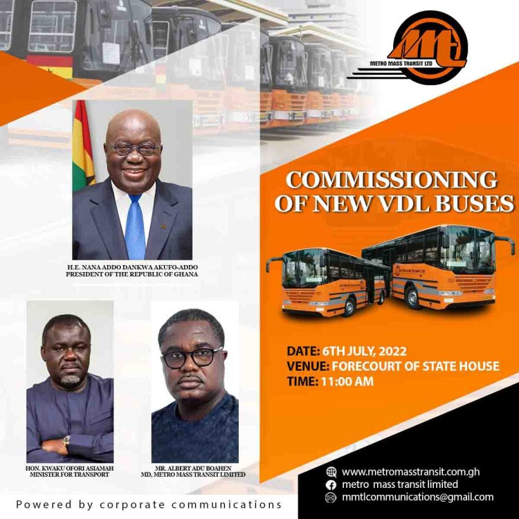 President Akufo-Addo Commissions New 45 VDL Buses For Metro Mass
