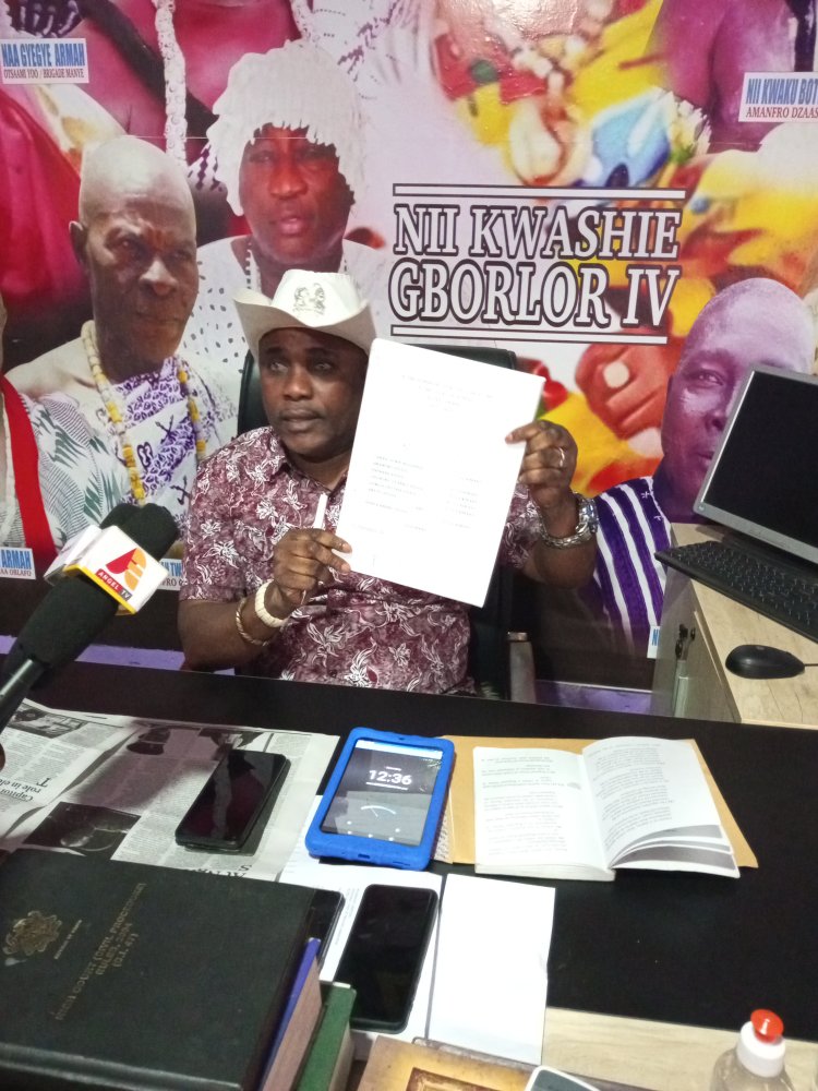 Regularize Your  Land Documents With The Ngleshie  Amanfrom Stool Now! -Nii Kwashie Gborlor IV Urges Land Developers
