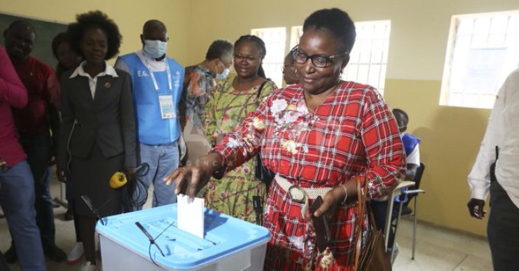 Angola's female presidential candidate votes