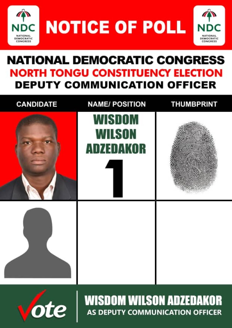 NDC internal Poll: Aspirant, Wisdom Adzedakor Urges Delegates To Vote For  Competent Candidates To Regain Power In 2024