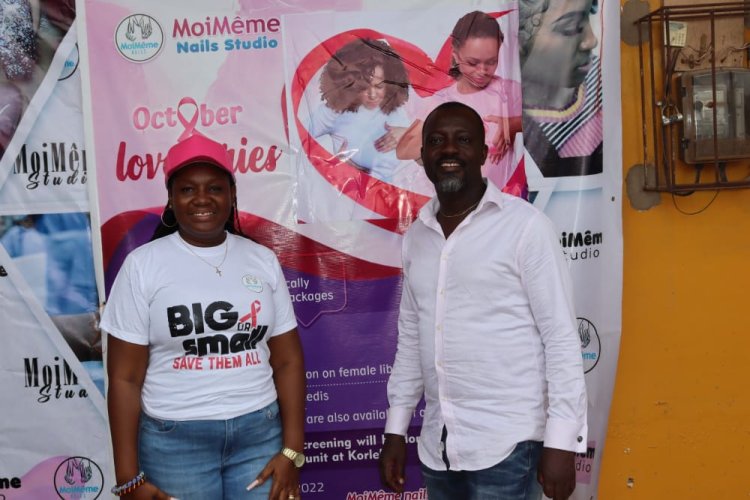 Moi MēMe Nails Studio Partners Assemblyman  tfor  Nmai Dzorn  --To organize free Breast and Health Screening Exercise-