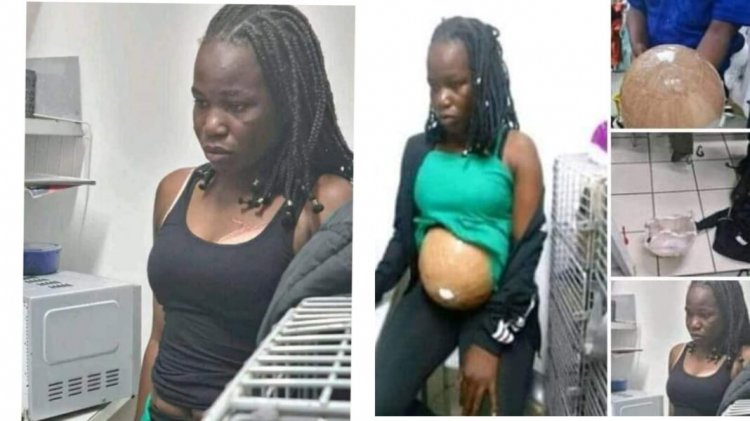 Using a fake maternity tummy, the woman was caught trying to shoplift