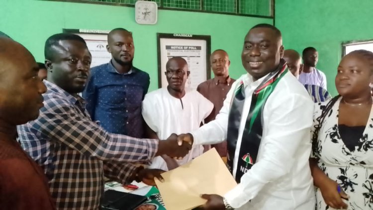 Kwame Frimpong, Darling Boy Files Nomination Forms-To Contest NDC Lower West Akim Parliamentary Primaries