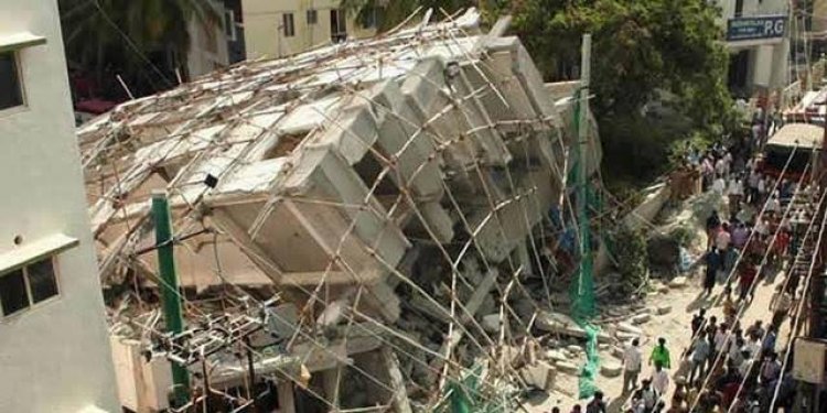 7-Storey Building Collapses In Banana Island, Workers Trapped