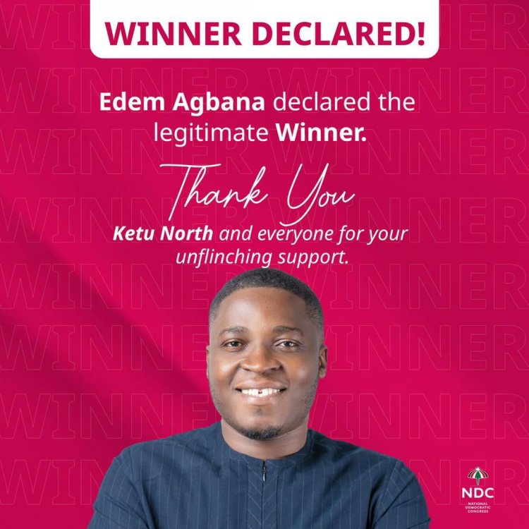 Breaking news: NDC Declares Edem Agbana Winner Of Ketu North Parliamentary Slot