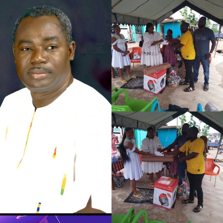 MP, Henry Yiadom Boakye Donates To Hairdryer Machine And Cash To Youth In Apprenticeship Programme In Akwatia