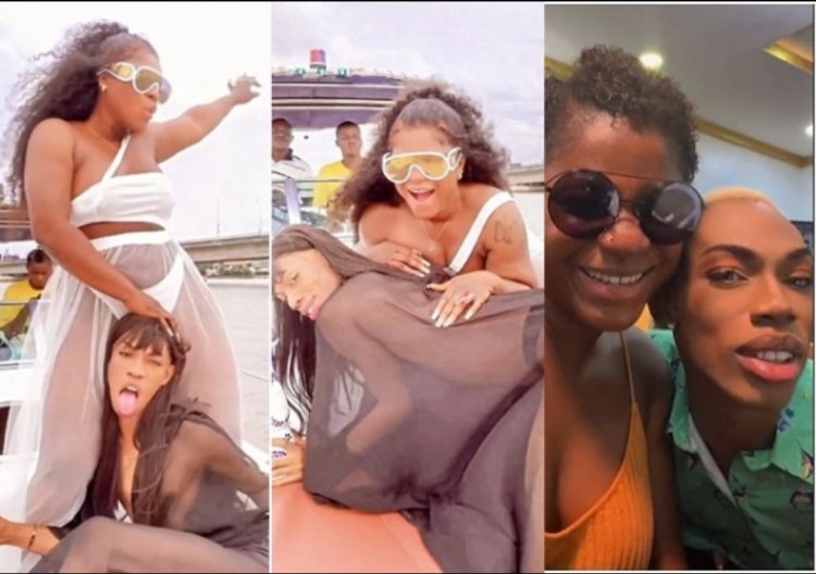 Video of Destiny Etiko, James Brown on boat cruise stirs reactions ‘She forgot he’s a man’