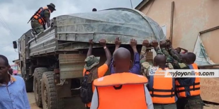 Our Military Personnel Deployed To Mepe In Wake Of Dam Spillage Flood Disaster Are Still At The Post—GAF Fires Back  
