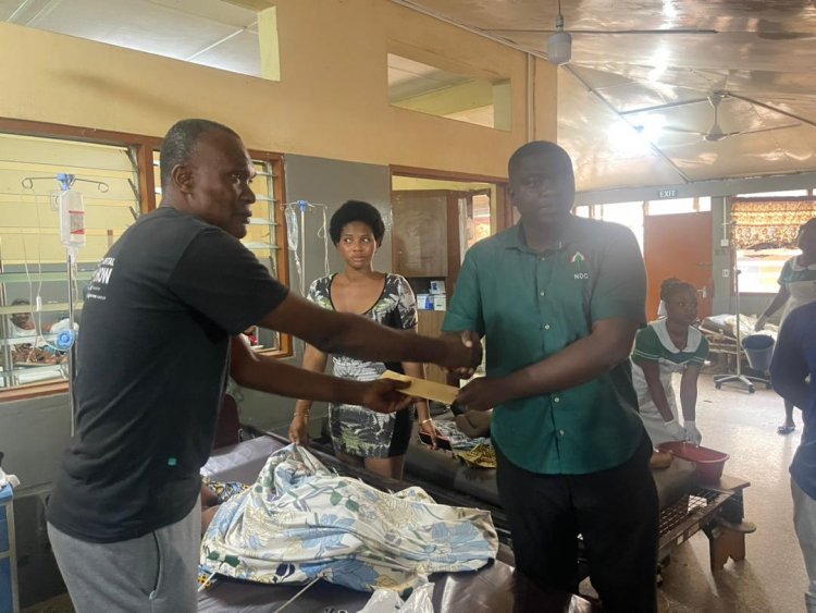 NDC PC For Nkwakwa Kwahu Pays Medical Bills Of Road Traffic Accident Victims On Admission At Holy Family Hospital And Agyakwa Hospital In Nkawkaw 