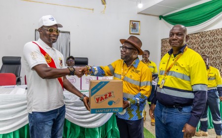 Chamber of Mines, Zijin Golden Ridge Donate Eight-Month Supply of Sanitary Towels To Over 1,000 School Girls In New Abirem