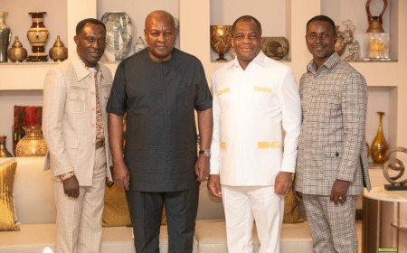 Newly Elected Assemblies Of God,Ghana Executive Presbytery Officers Call On President Mahama 