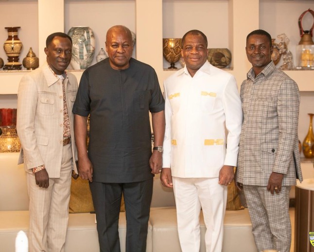 Newly Elected Assemblies Of God,Ghana Executive Presbytery Officers Call On President Mahama 