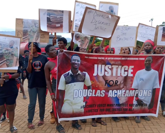 Akyem Hemang Boils As Residents Protest Military Killing Of 29  -Year-old Man