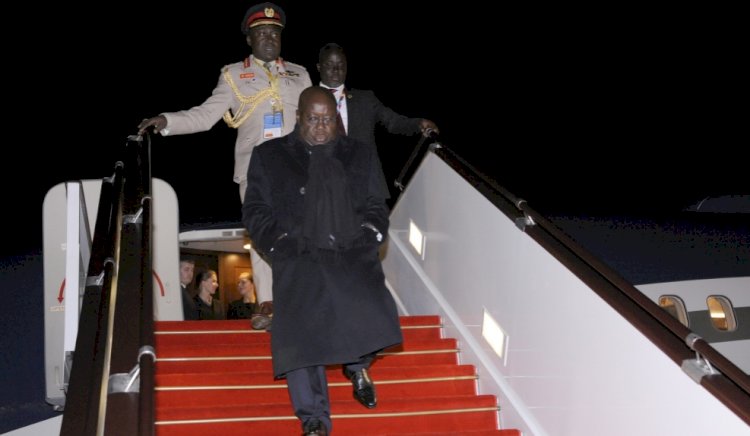 President Akufo-Addo arrive at Azerbaijan for NAM Summit