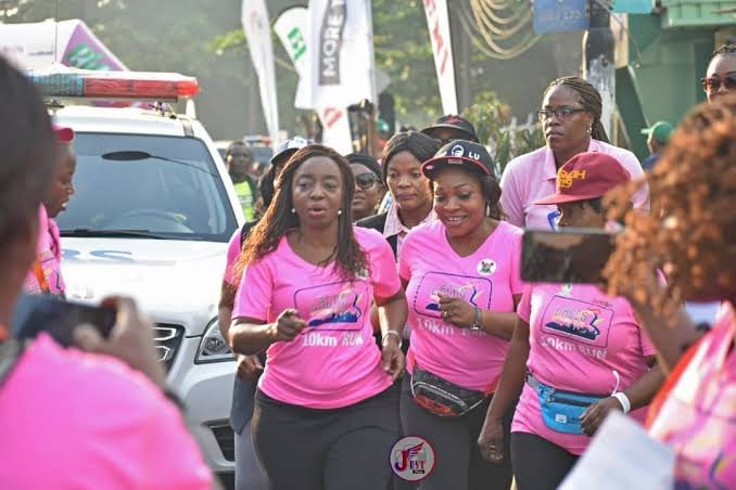Lagos Governor's Wife Makes History As She Runs 10km Race