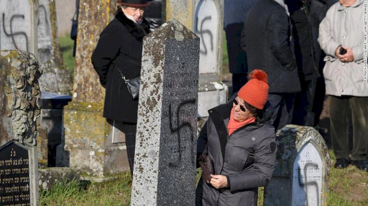 Swastikas sprayed on more than 100 graves in Jewish cemetery in France