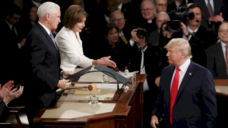 President Trump Snubbed Nancy Pelosi's Handshake Before She Tore His Speech