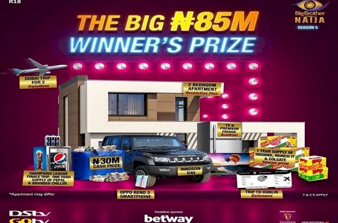 MultiChoice Nigeria Reveals N85m Grand Prize For BBNaija Season 5 Winner