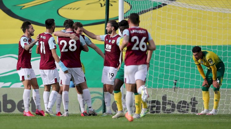 EPL Matchday 37: Burnley keeps European dreams alive after a win against 9-man Norwich; Norwich 0 - 2 Burnley