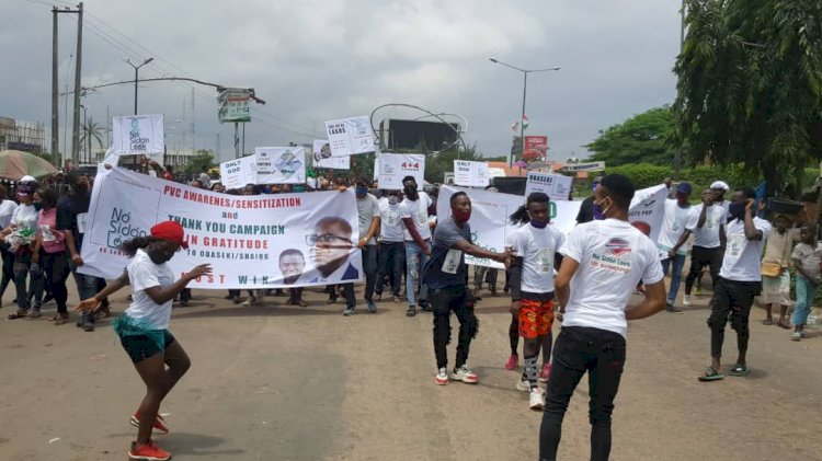 Edo Election: Youths Campaign For Governor Obaseki In Benin Streets