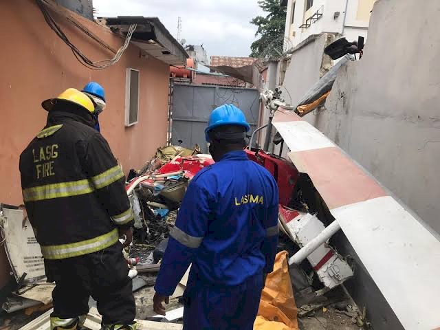 Two People Reportedly Dead As Helicopter Crashes Into Building in Opebi